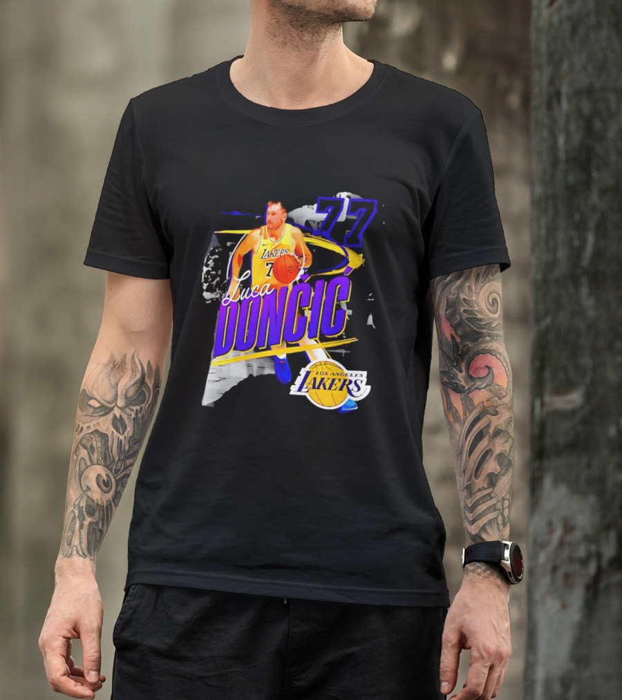 Luka Dončić Number 77 Los Angeles Lakers Basketball NBA 2026 T-Shirt