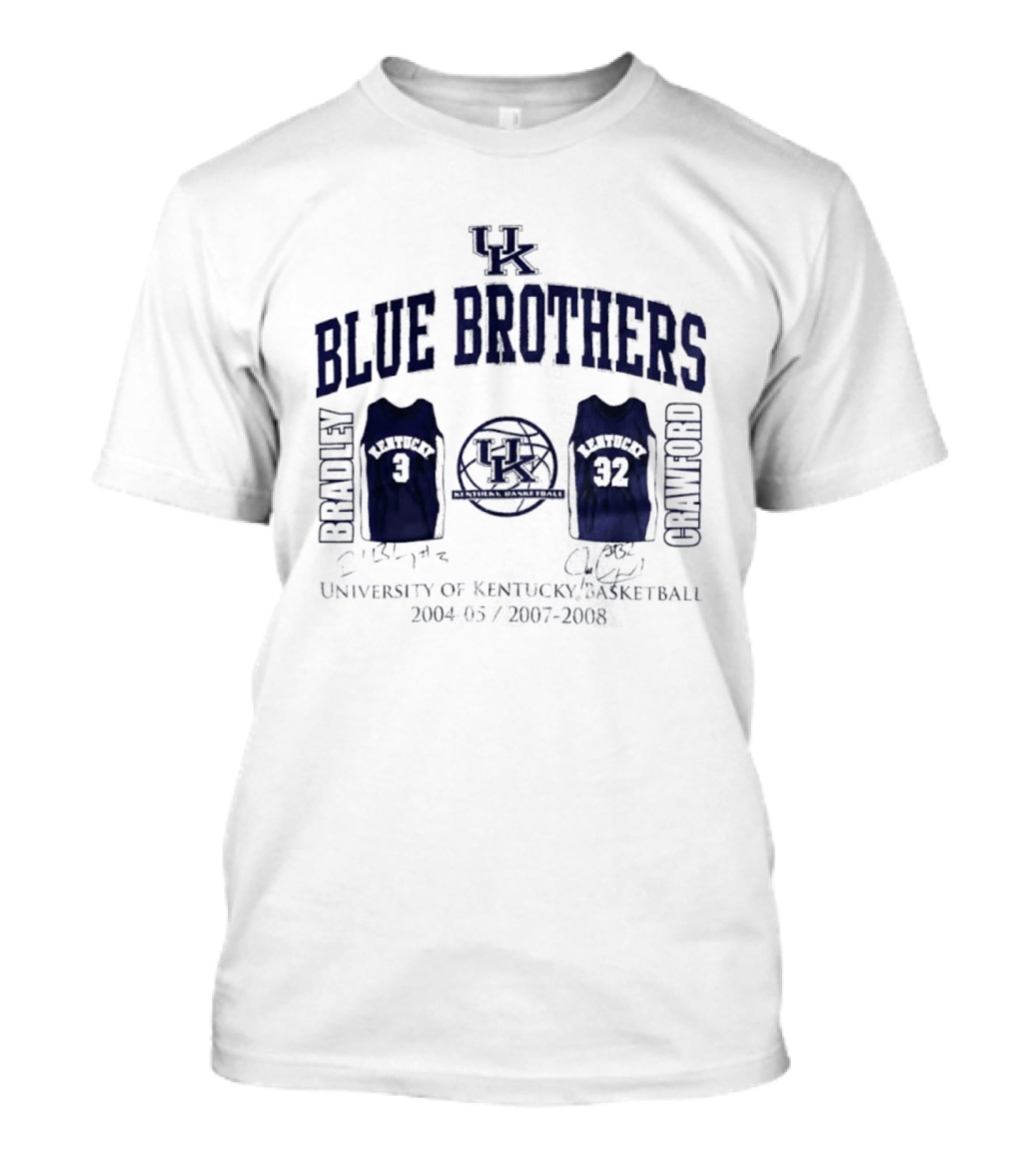 Kentucky Wildcats Blue Brothers Bradley Crawford Signatures Basketball 2003 2004 Jerseys T-Shirt
