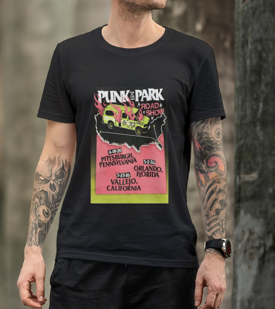 Punk In The Park Road Show April 18 2026 Pittsburgh Pennsylvania Tour Dates Orlando Vallejo T-Shirt
