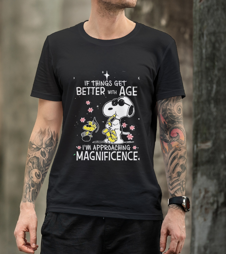 Snoopy And Woodstock Better With Age Approaching Magnificence Blossom T-Shirt