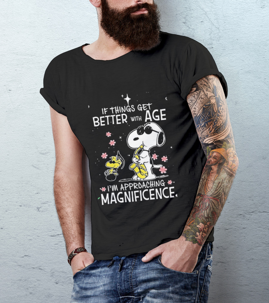 Snoopy And Woodstock Better With Age Approaching Magnificence Blossom T-Shirt