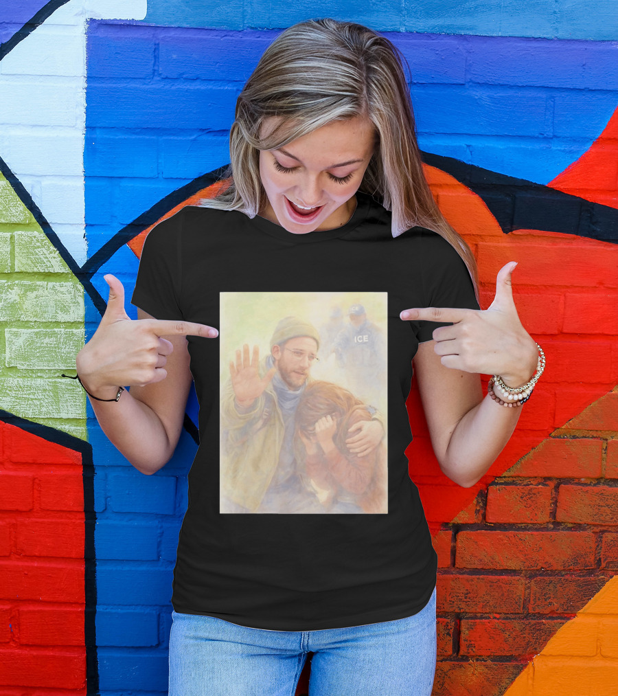 Justice For Alex Pretti Rest In Peace Anti ICE Cross Compassionate Protest T-Shirt