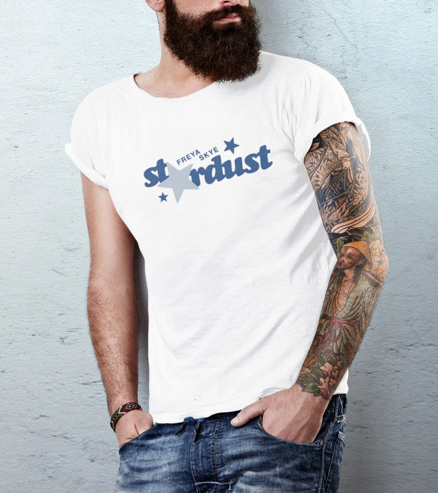 Freya Skye Stardust Stars Navy Blue Text With Star T-Shirt