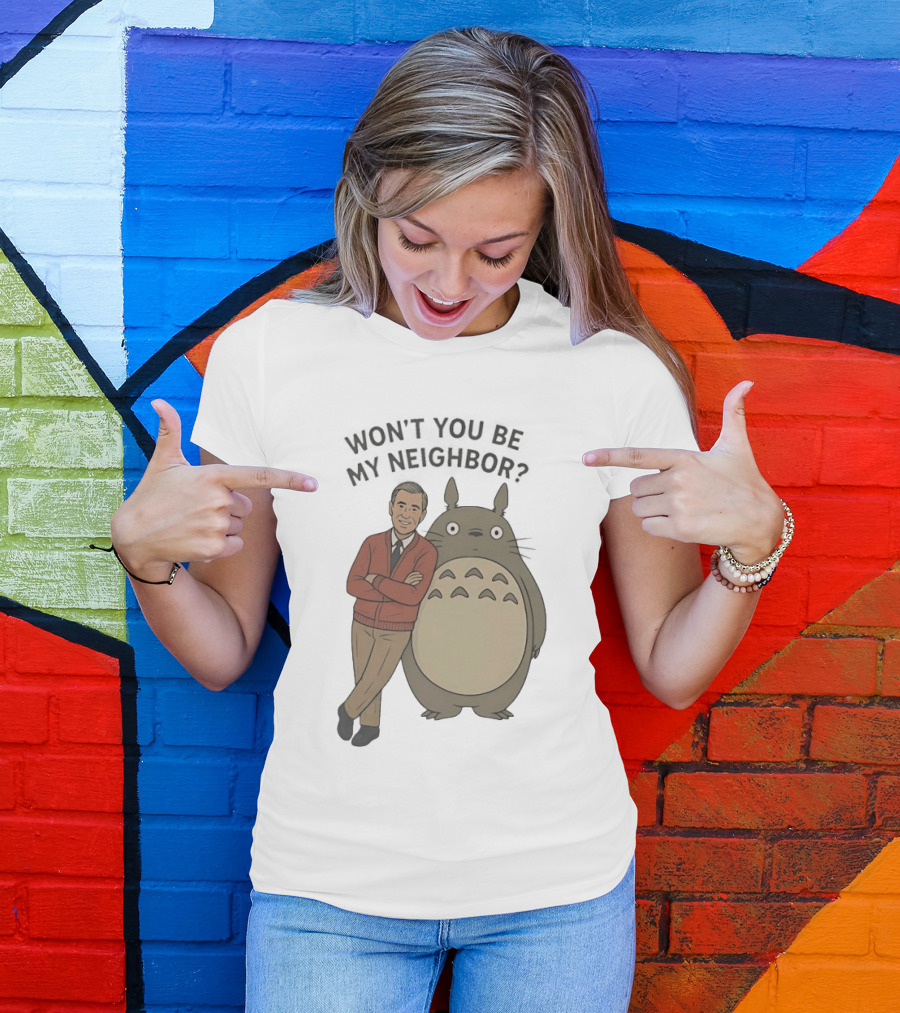Totoro Won't You Be My Neighbor Mr. Rogers Mashup T-Shirt