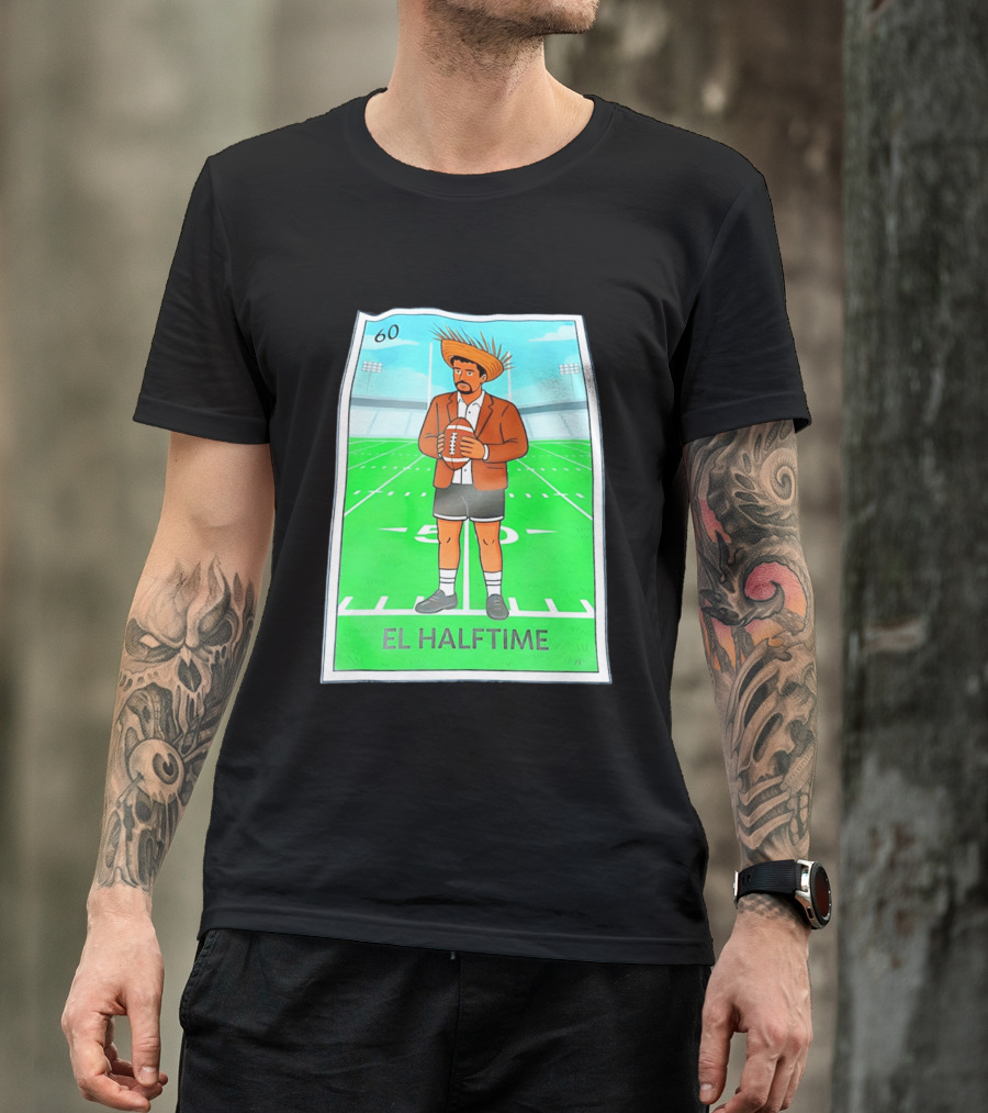 Bad Bunny El Halftime Football Card 60 Stadium Scene T-Shirt