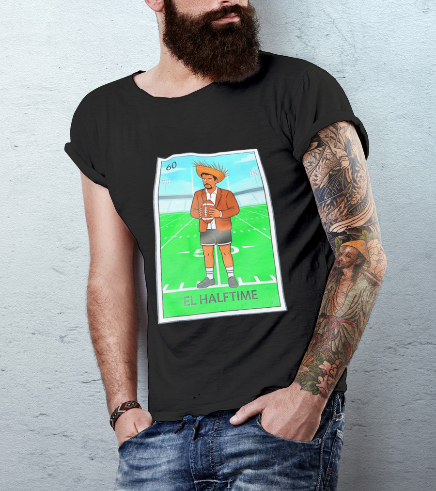 Bad Bunny El Halftime Football Card 60 Stadium Scene T-Shirt