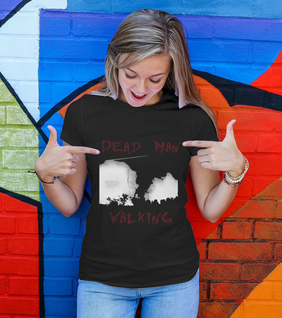 Dead Man Walking Zombie Hand Print Grunge T-Shirt