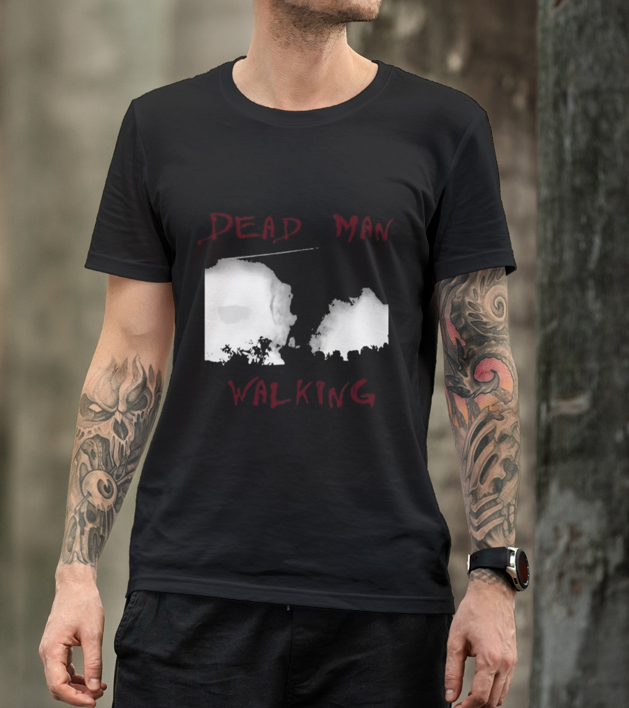 Dead Man Walking Zombie Hand Print Grunge T-Shirt