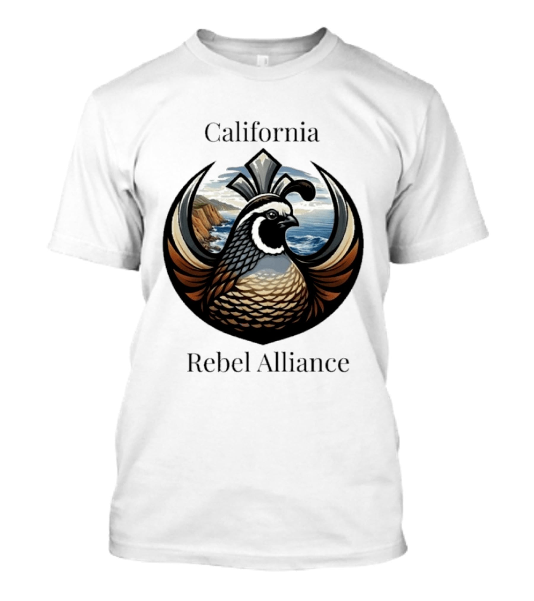 California Rebel Alliance Quail Coastal T-Shirt