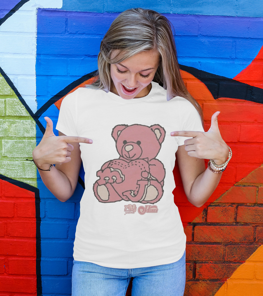 Mom Jeans Pink Bear Heart Honey T-Shirt