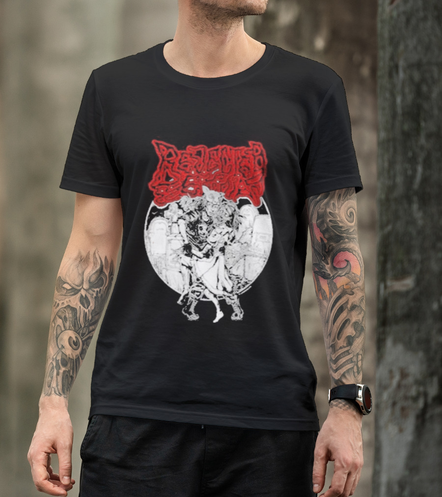 Lamb Mask Heart Motif Until Death Valentine's Symbolism T-Shirt