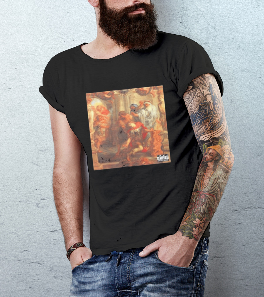 Suicideboys I No Longer Fear The Razor Guarding My Heel Album Cover Art Historic Painting Parental Advisory T-Shirt