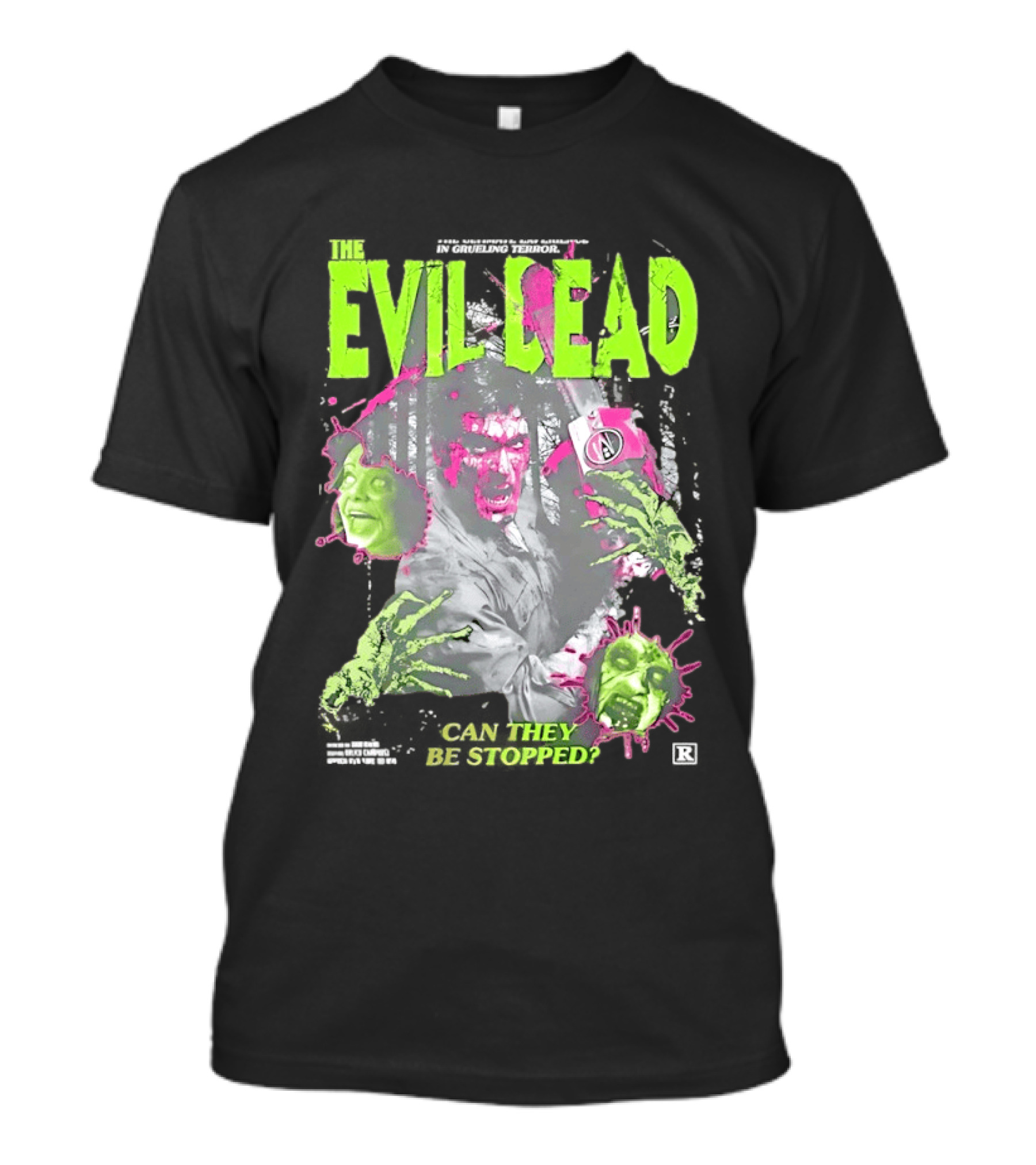 THE EVIL DEAD CAN THEY BE STOPPED Horror Movie Groovy Ash Williams 1981 T-Shirt