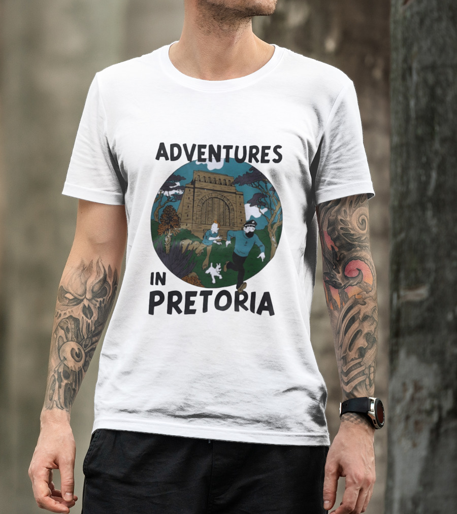 Adventures In Pretoria Tintin Captain Haddock Escape Scene T-Shirt