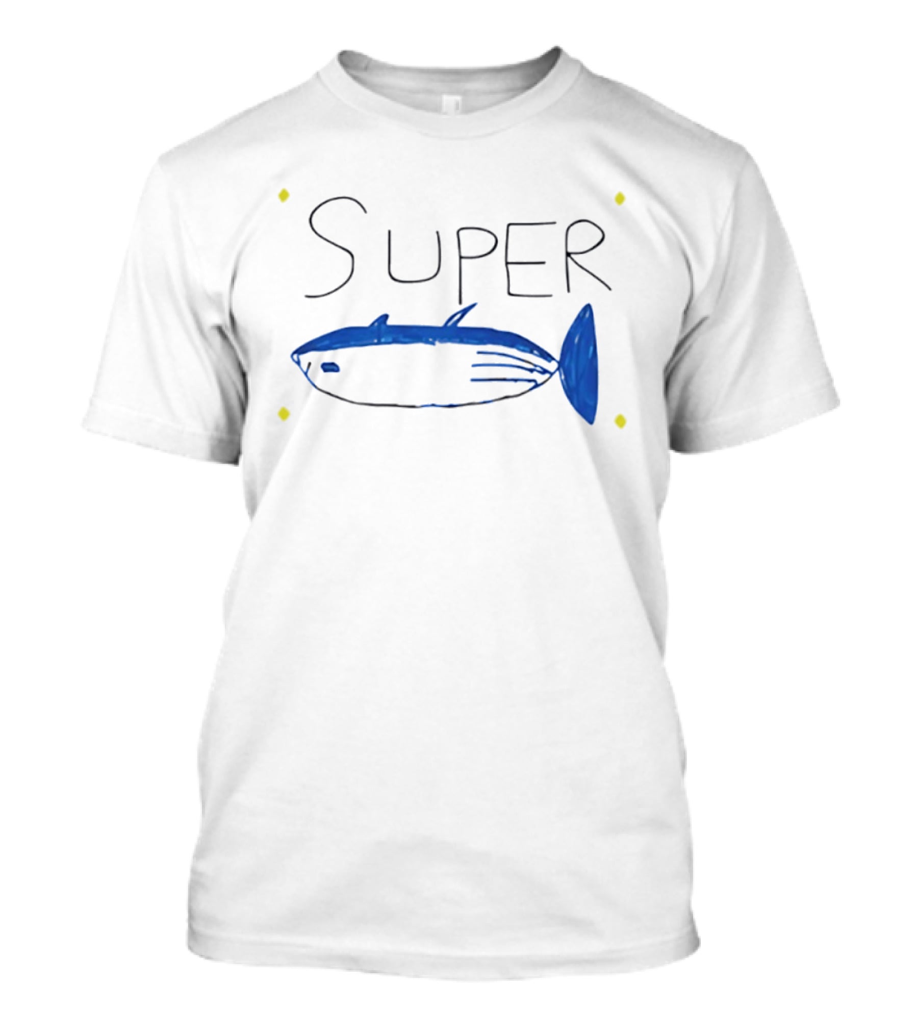 BTS Jin Super Tuna Drawing Blue Fish T-Shirt
