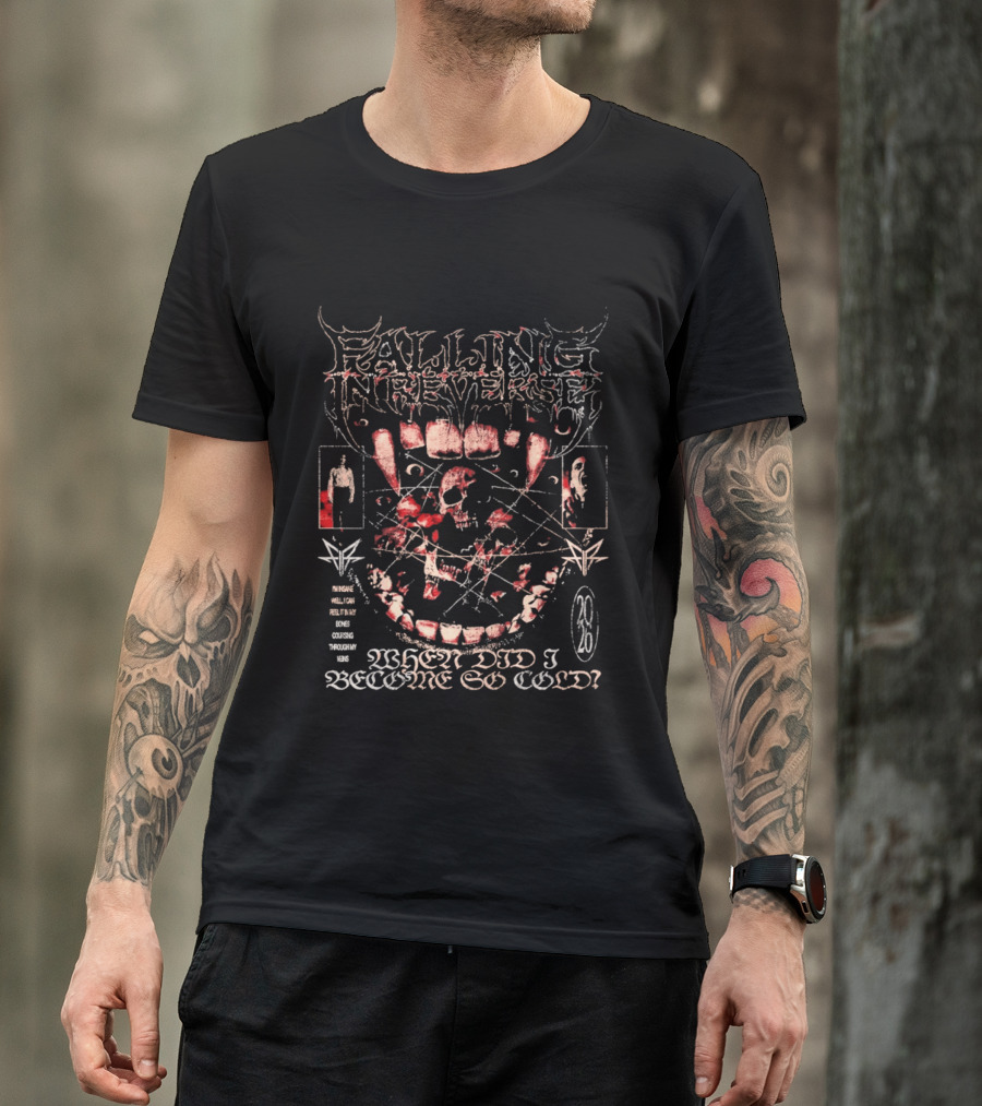 Falling In Reverse When Did I Become So Cold 2026 Skull Vampire T-Shirt