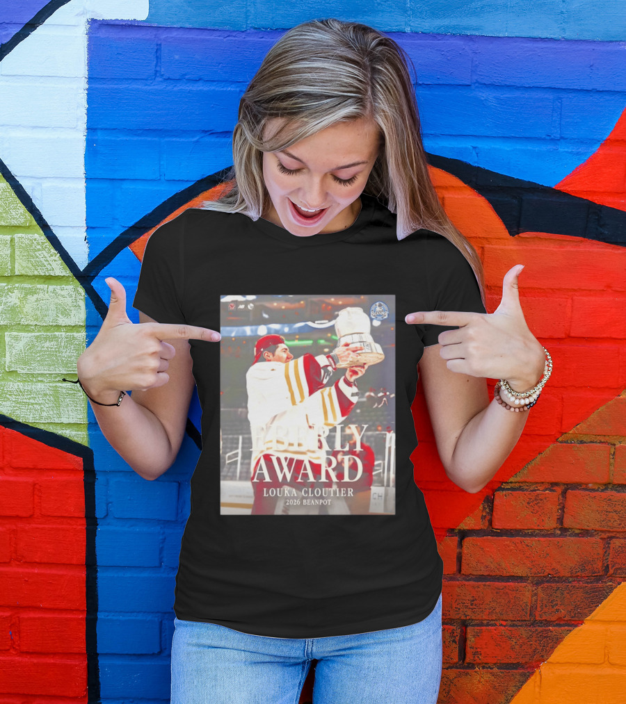 Eberly Award Louka Cloutier 2026 Beanpot Champion Boston College Hockey T-Shirt