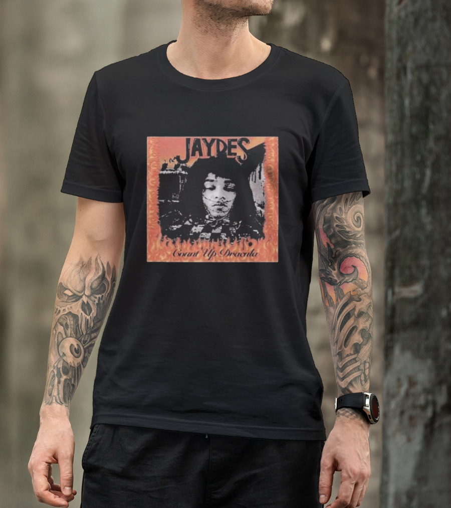Jaydes Count Up Dracula Vintage Gothic Flames Checkerboard T-Shirt