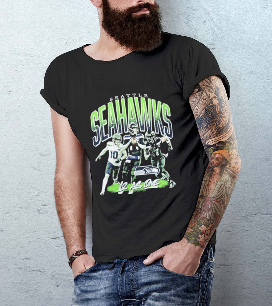 Seattle Seahawks 12 As One Nike Black Loose Crewneck T-Shirt