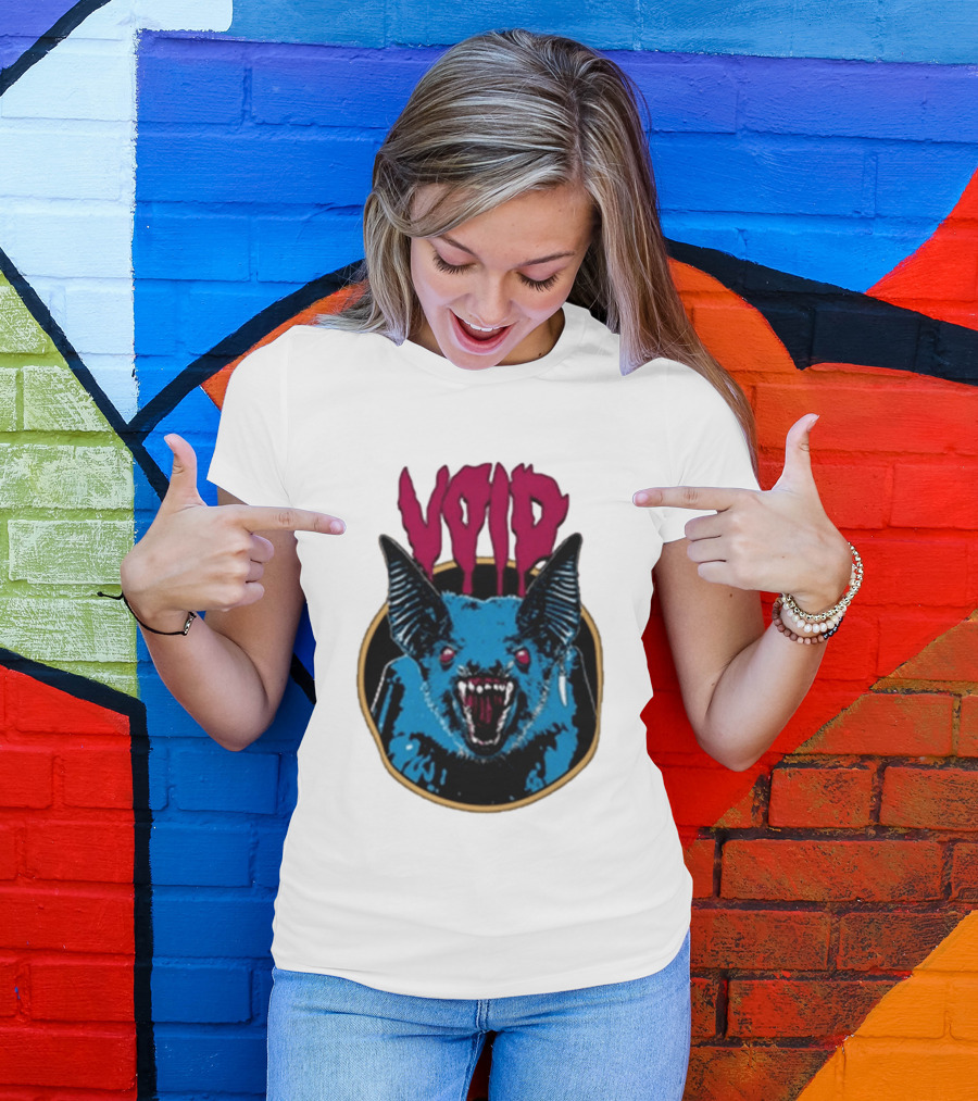 VOiD Screaming Blue Bat With Red Eyes T-Shirt