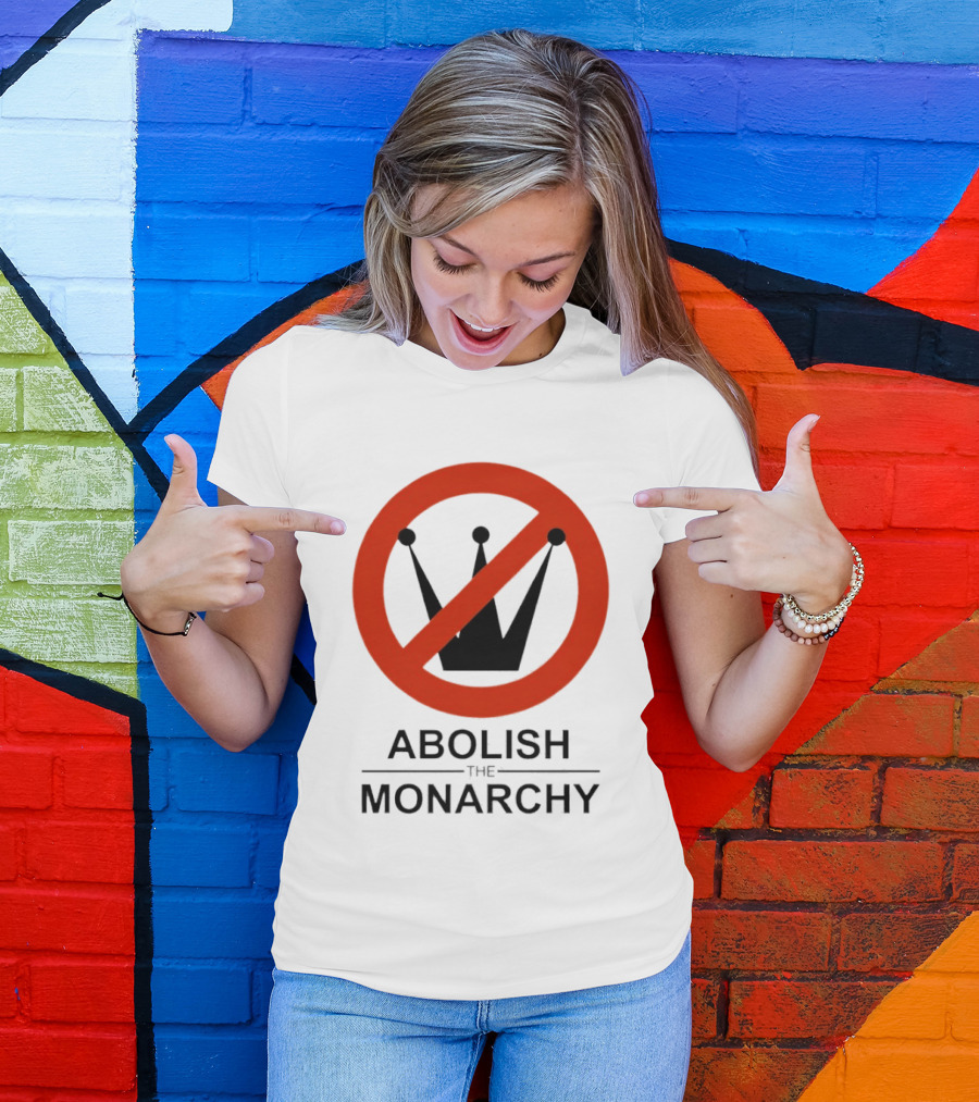 Abolish The Monarchy Crown Symbol With Red Strike Through T-Shirt
