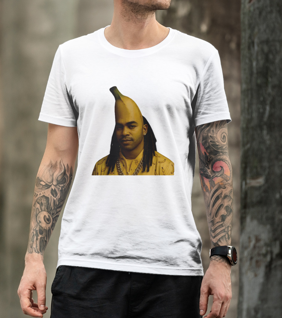 Banana Santana Face Head Banana Man With Dreadlocks And Chain T-Shirt