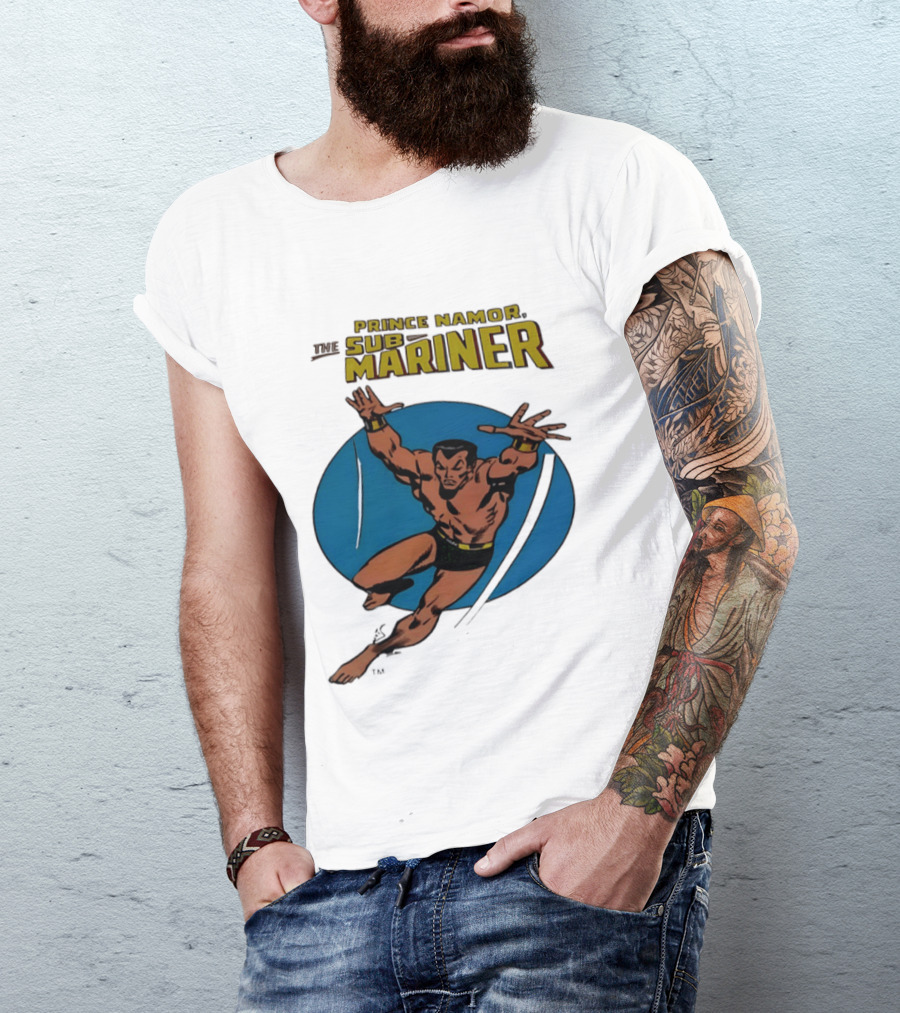 Prince Namor The Sub Mariner Iconic Comic Character Retro Dive T-Shirt