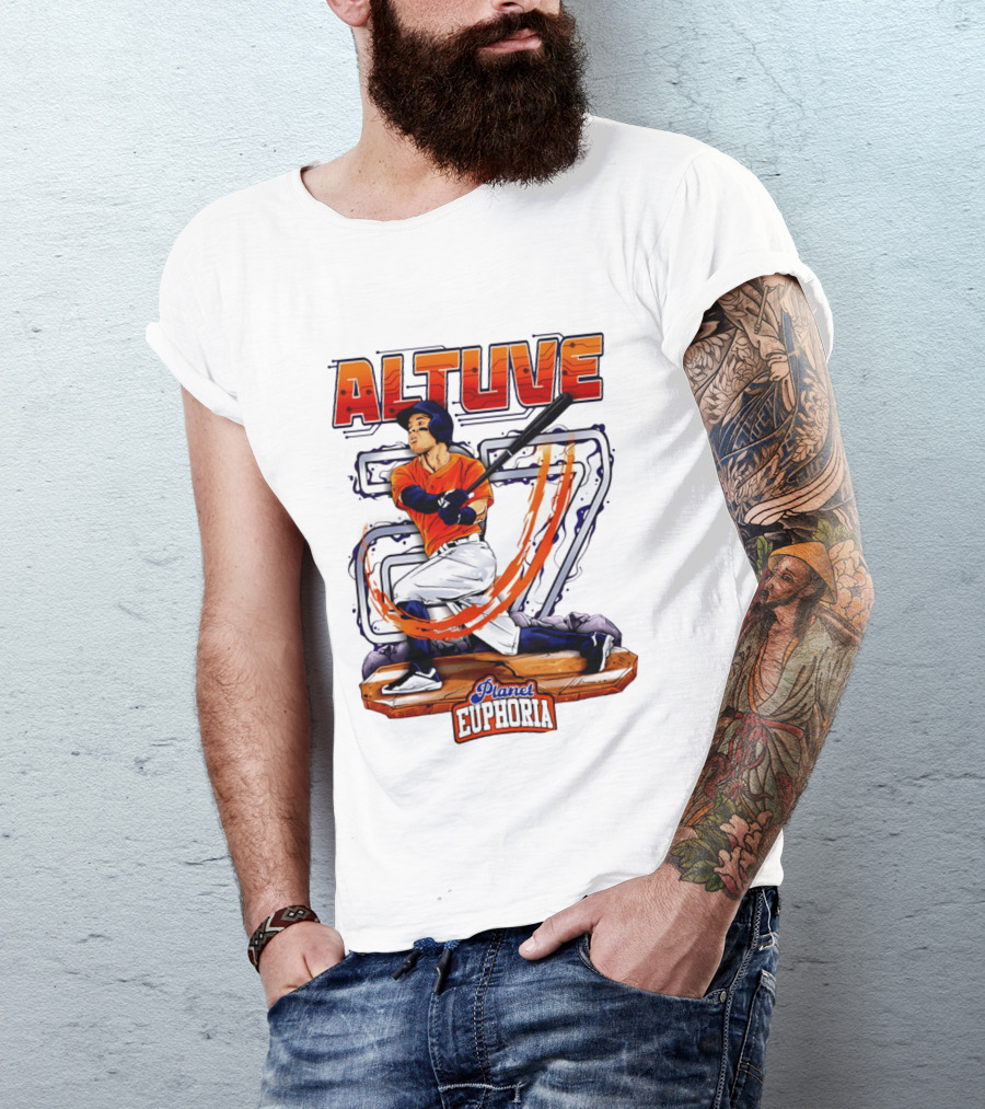 Altuve 27 Planet Euphoria Houston Astros Hand Drawn T-Shirt