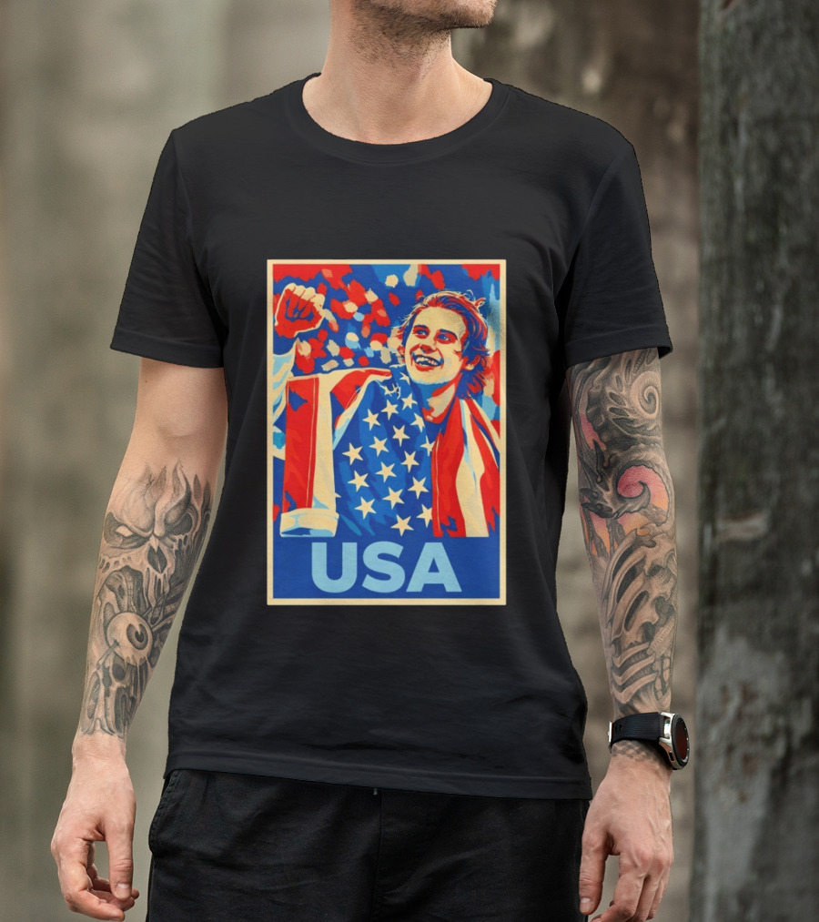 USA Hockey Celebration Jack Hughes Fan Hope Gift Idea T-Shirt