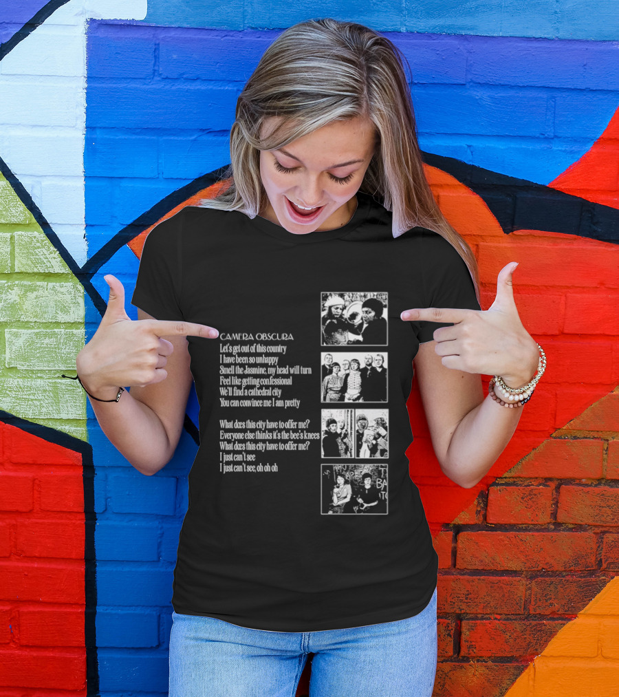 Camera Obscura Let's Get Out Of This Country Song Lyrics And Photos T-Shirt