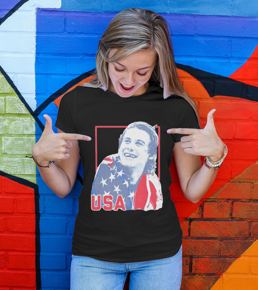 Jack Hughes USA Flag 2026 Hockey T-Shirt