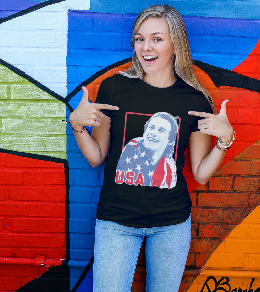 Jack Hughes USA Flag 2026 Hockey T-Shirt