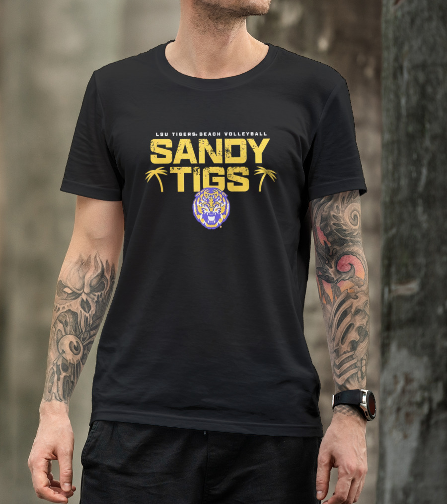 LSU Tigers Beach Volleyball Sandy Tigs T-Shirt