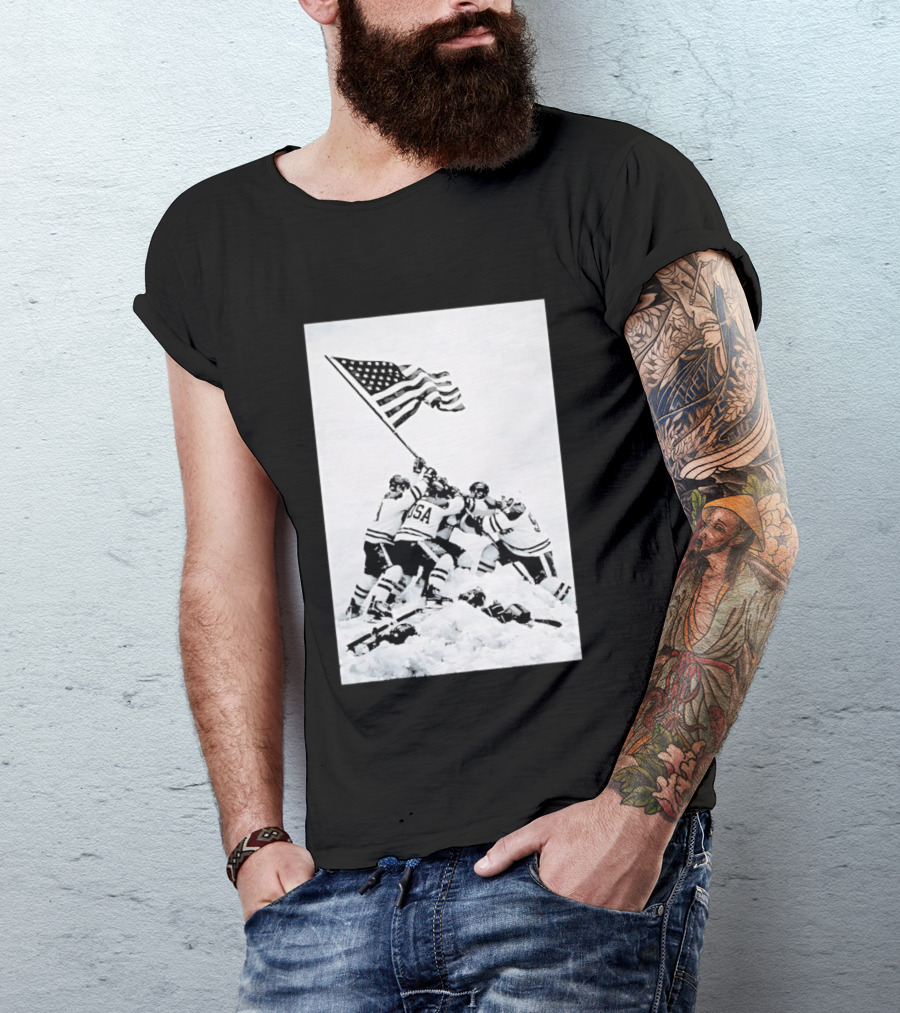 USA Hockey Celebration American Flag Olympic Milano Cortina 2026 T-Shirt
