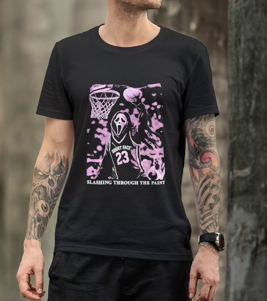 Ghost Face 23 Dunking Basketball Slashing Through The Paint T-Shirt