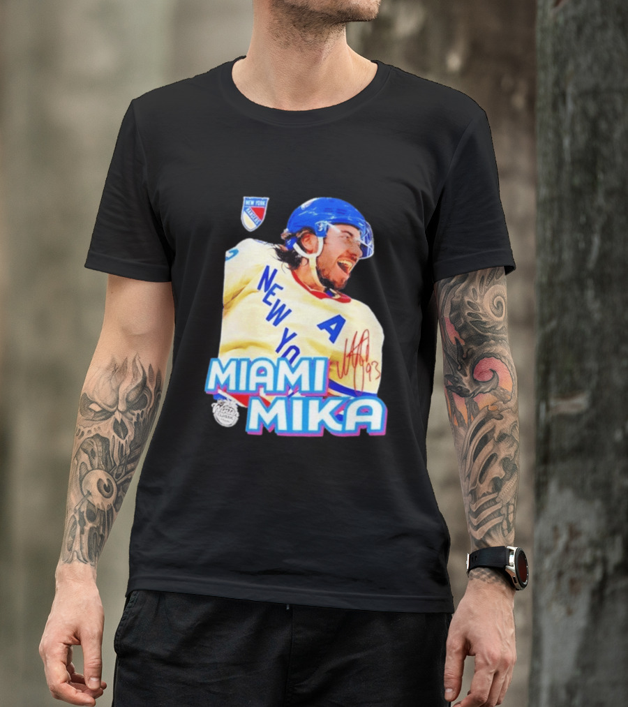 New York Rangers Mika Zibanejad Miami Mika 93 T-Shirt