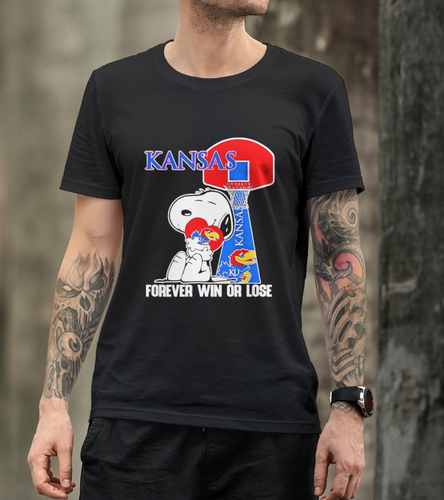 Kansas Jayhawks Basketball Snoopy Forever Win Or Lose T-Shirt