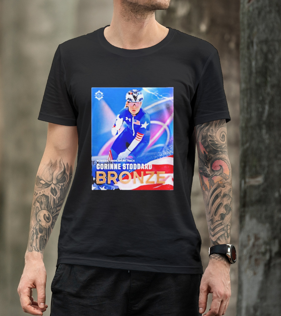 Womens 1500m Short Track Corinne Stoddard Bronze Milan Cortina 2026 T-Shirt