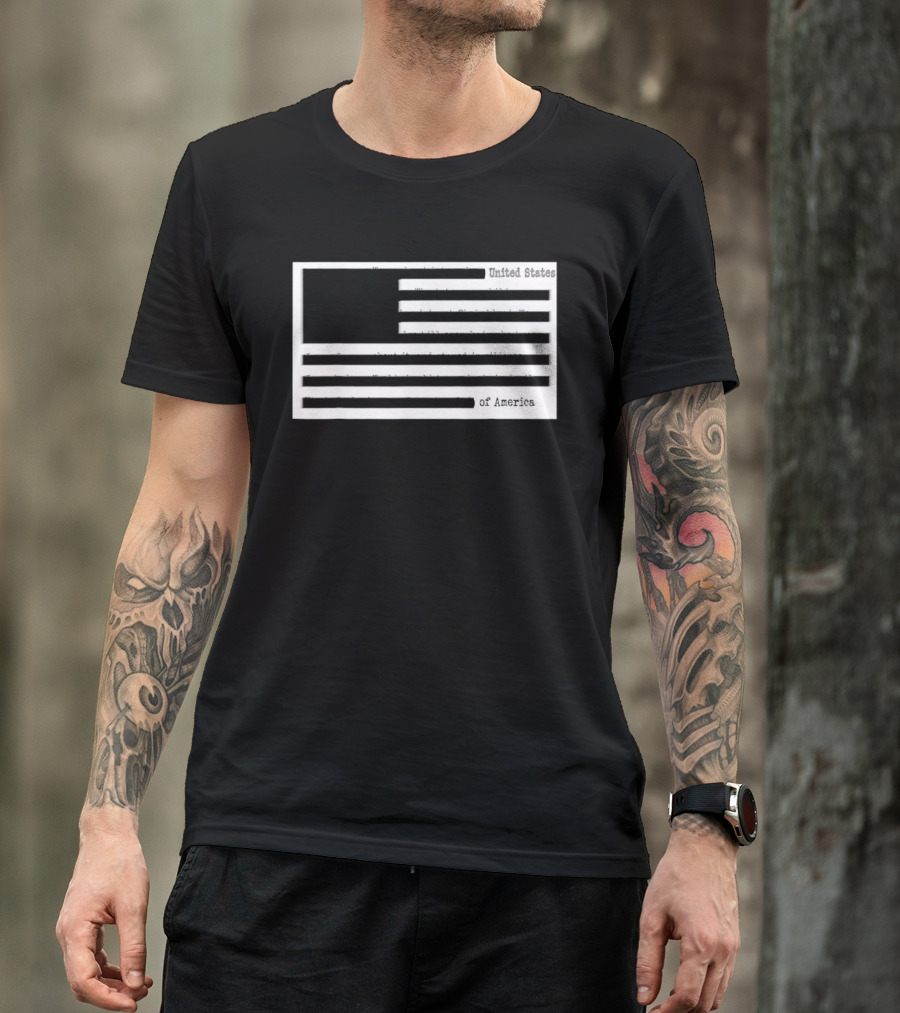 Censored American Documents Flag United States USA T-Shirt