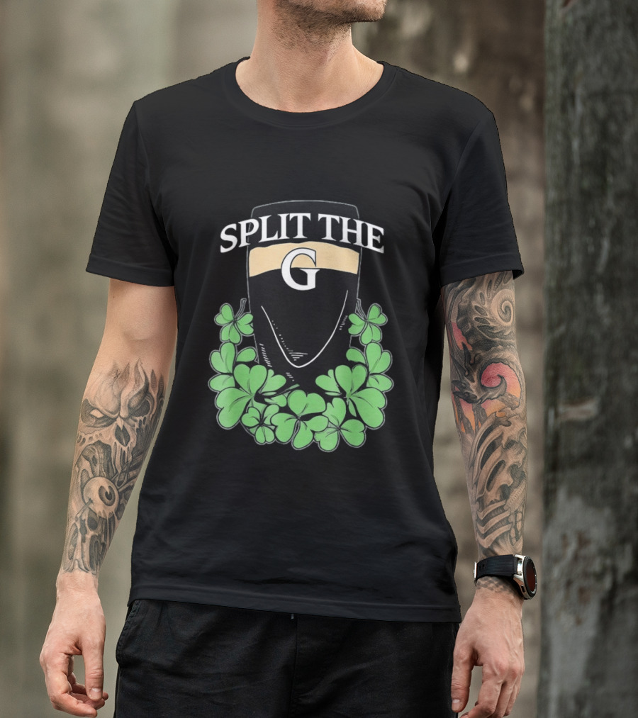 Split The G Shamrock Clover St. Patrick's Day Pint T-Shirt