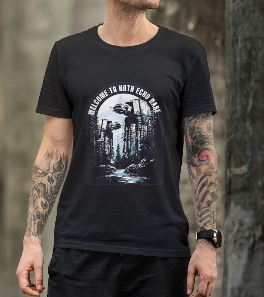 Welcome To Hoth Echo Base AT AT Walkers Forest Scene T-Shirt