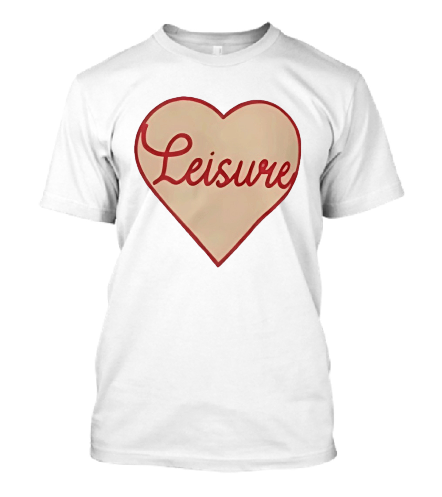 Leisure Heart Vintage Script Style Red T-Shirt