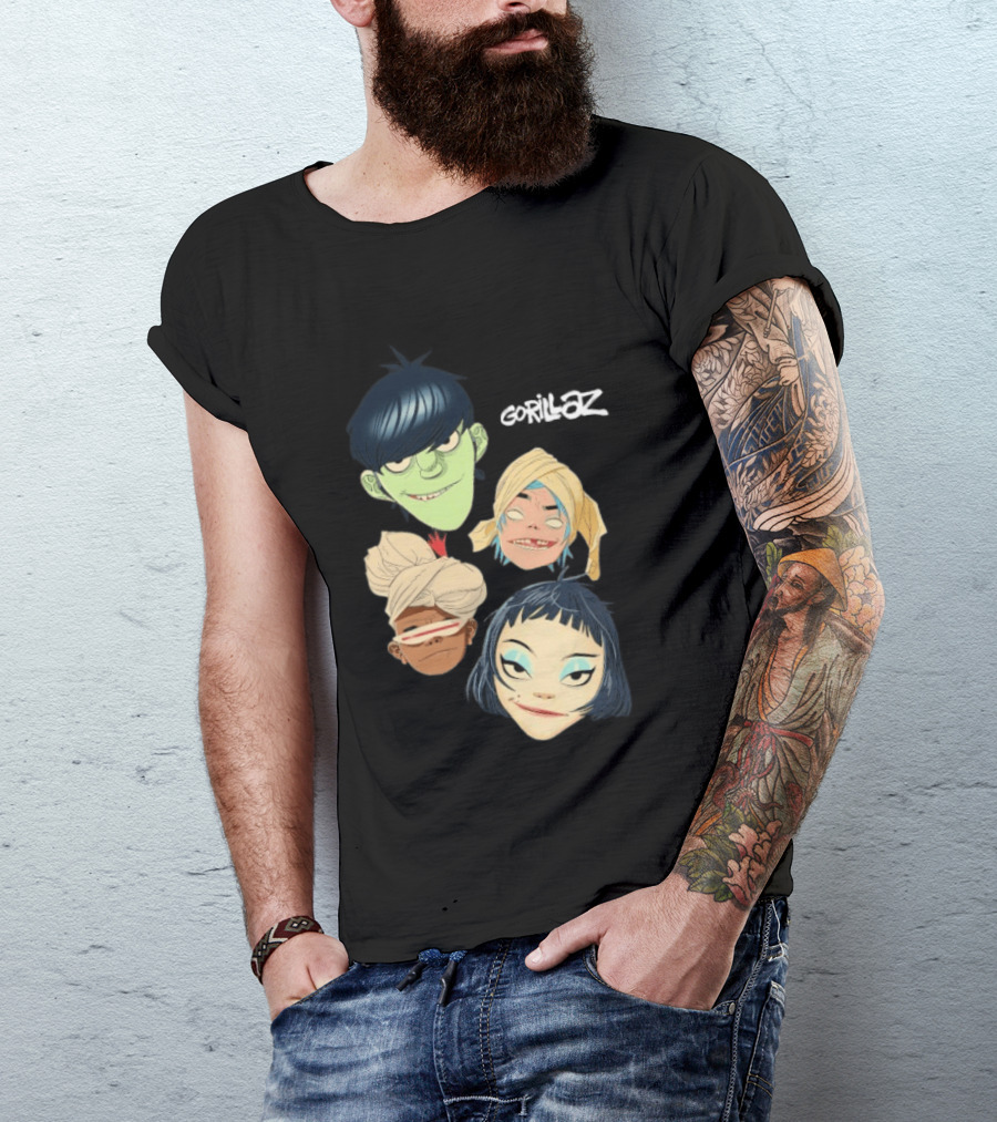 Gorillaz Band Characters The Mountain Heads T-Shirt