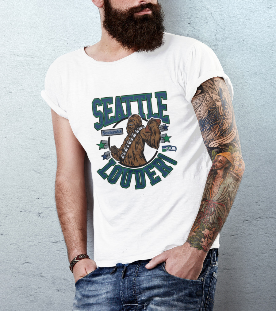 Seattle Seahawks Louder Star Wars Chewbacca T-Shirt