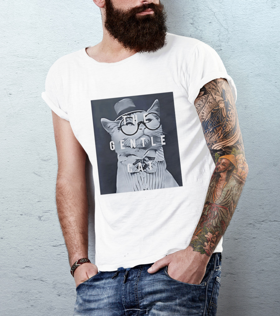 The Gentle Cat With Glasses And Top Hat T-Shirt