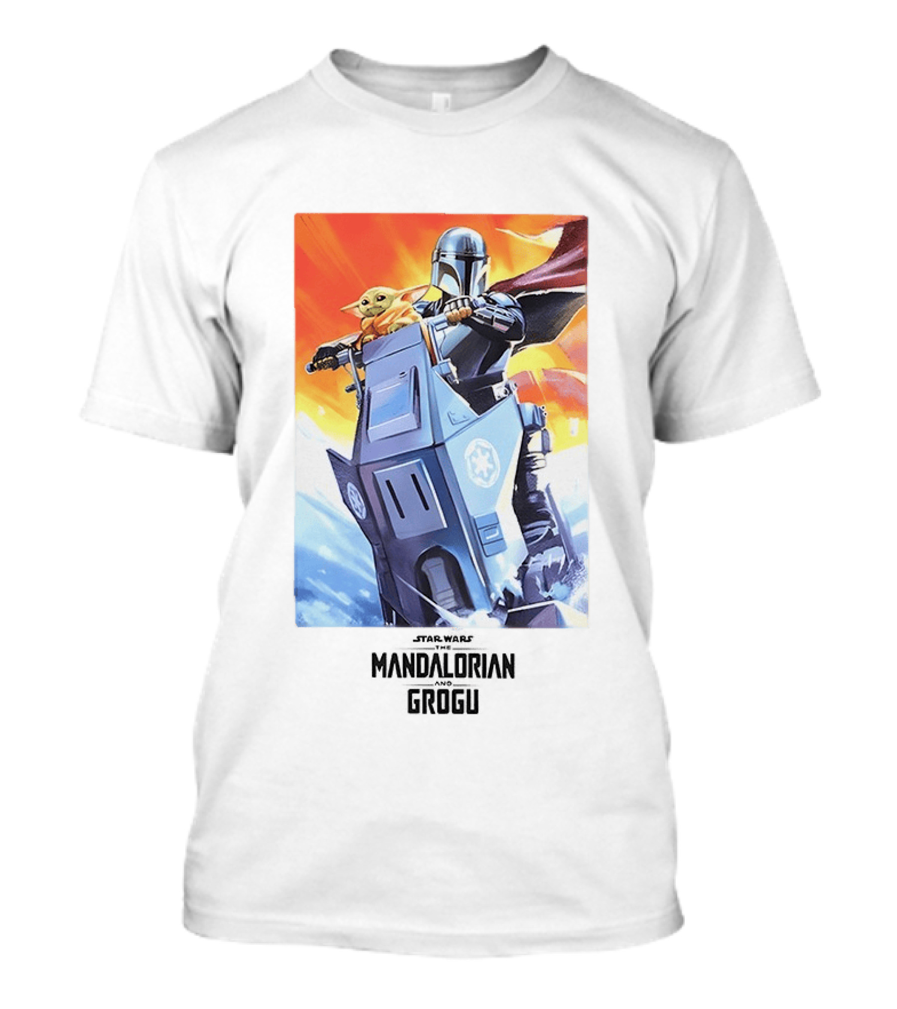 Star Wars The Mandalorian Grogu Riding Speeder Bike Adventure T-Shirt