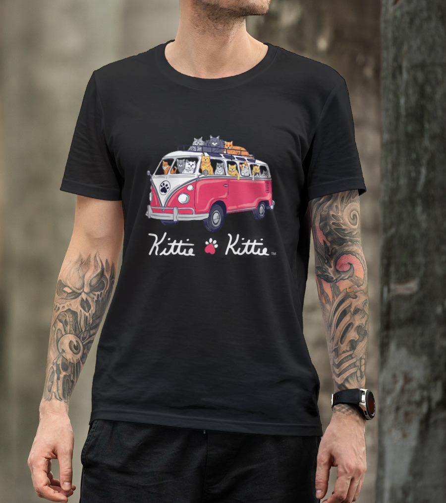 Rescue Bus Kittie Kittie Cat Van Adventure T-Shirt