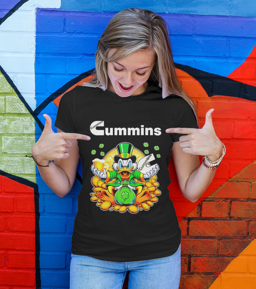 Cummins Scrooge McDuck St Patricks Day Coins And Beer Celebration T-Shirt
