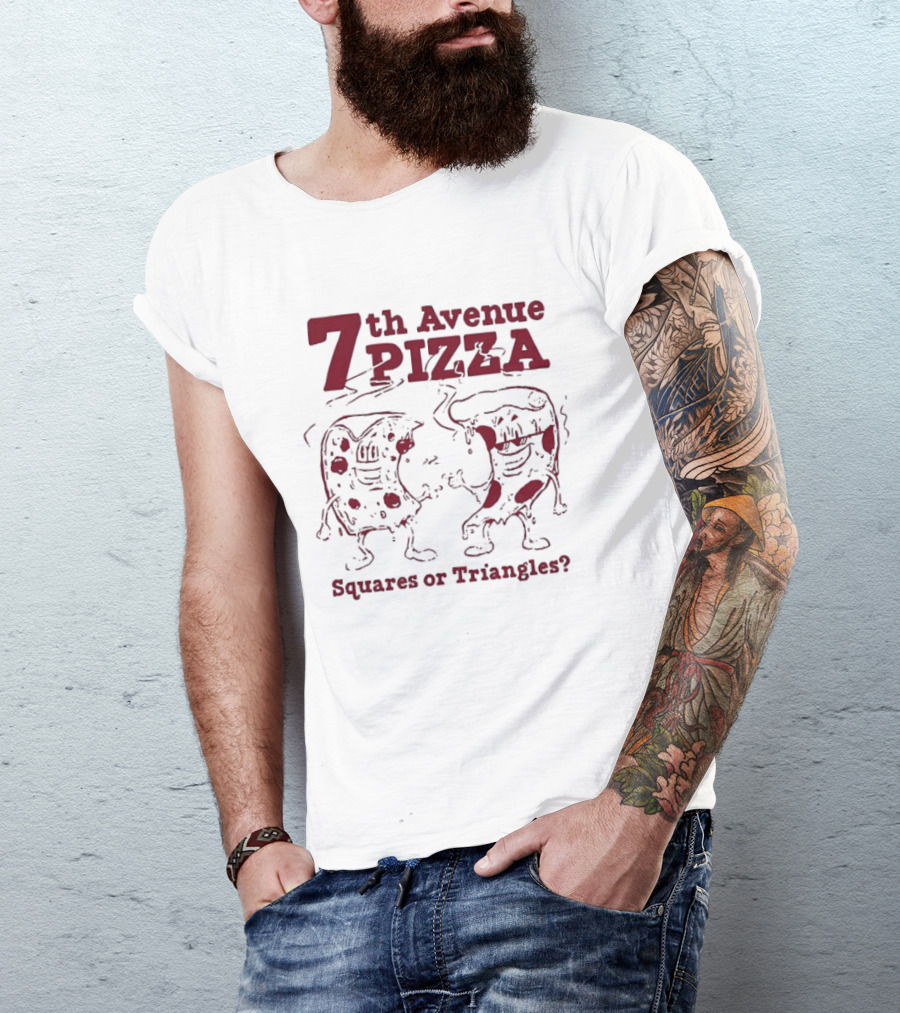 7th Avenue Pizza Squares Or Triangles Fun Debate T-Shirt