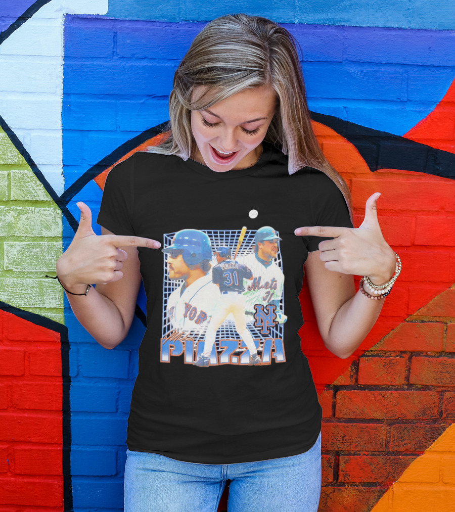 Mike Piazza New York Mets Black Legendary Piazza 31 Mets 31 T-Shirt